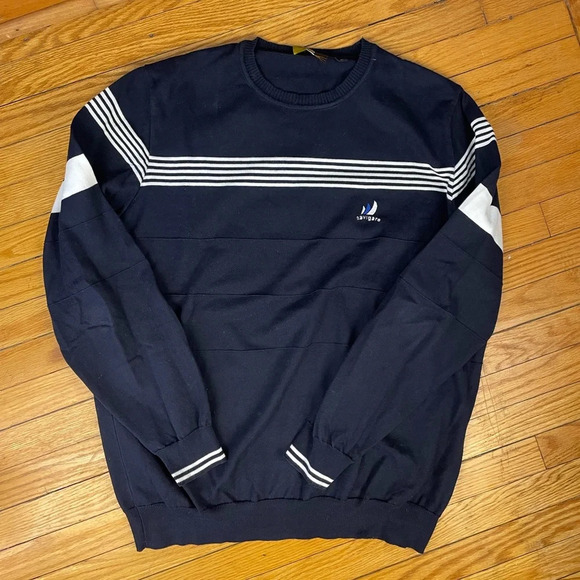 Navigare Cotton blue & white Crew neck sweater, size XL - Picture 1 of 7